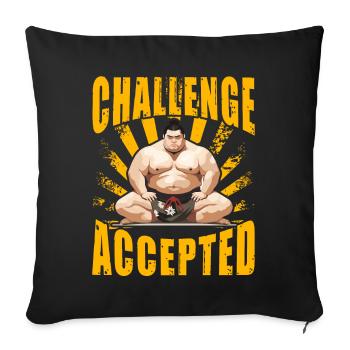 Challenge Accepted Sumo - Sofa pillowcase 17,3'' x 17,3'' (45 x 45 cm) - black - Front