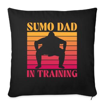Papa sumo en formation - Housse de coussin décorative 45 x 45 cm - noir - Devant