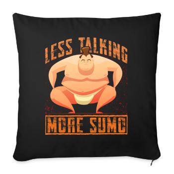 Moins de paroles, plus de sumo - Housse de coussin décorative 45 x 45 cm - noir - Devant