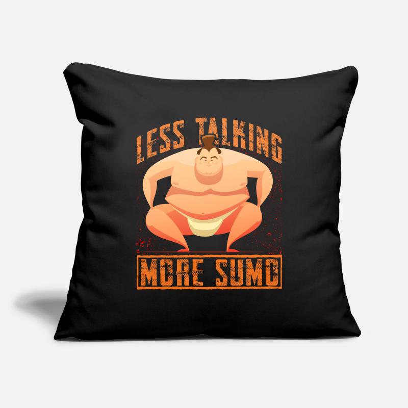 Moins de paroles, plus de sumo Housse de coussin décorative 45 x 45 cm