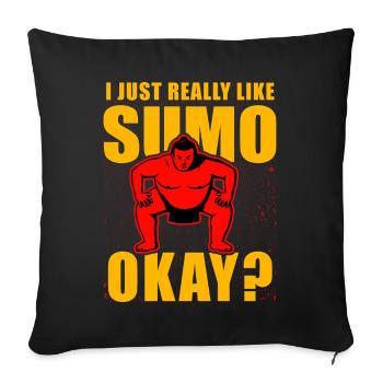 J’aime vraiment le sumo, d’accord ? - Housse de coussin décorative 45 x 45 cm - noir - Devant