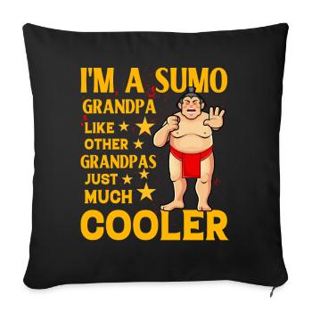 Je suis un grand-père sumo comme un grand-père normal, juste cool - Housse de coussin décorative 45 x 45 cm - noir - Devant