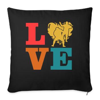 Amour de la lutte - Housse de coussin décorative 45 x 45 cm - noir - Devant