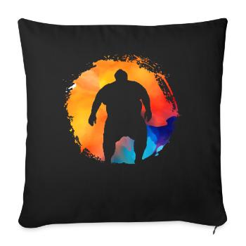 Sumo rétro - Housse de coussin décorative 45 x 45 cm - noir - Devant