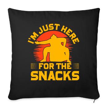 I'm just here for the Snacks - Sofa pillowcase 17,3'' x 17,3'' (45 x 45 cm) - black - Front