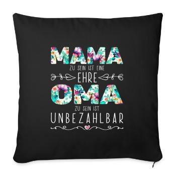 Mom Grandma Gift Birthday Mother's Day - Sofa pillowcase 17,3'' x 17,3'' (45 x 45 cm) - black - Front