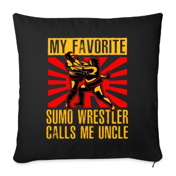 Mon lutteur de sumo préféré m’appelle oncle - Housse de coussin décorative 45 x 45 cm - noir - Devant