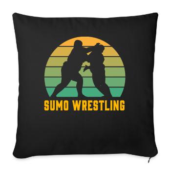Sumo Wrestling - Sofa pillowcase 17,3'' x 17,3'' (45 x 45 cm) - black - Front
