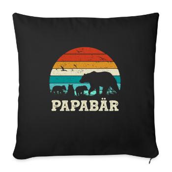 Bear Dad Three Kids Gift Father's Day - Sofa pillowcase 17,3'' x 17,3'' (45 x 45 cm) - black - Front