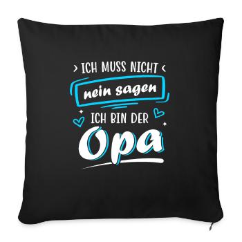Geburtstag Vatertag Werdender Opa Geschenk - Sofakissenbezug 45 x 45 cm - Schwarz - Vorne