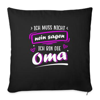 Anniversaire fête des mères Cadeau de grand-mère - Housse de coussin décorative 45 x 45 cm - noir - Devant