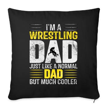 Je suis un papa de lutteur comme un papa normal - Housse de coussin décorative 45 x 45 cm - noir - Devant
