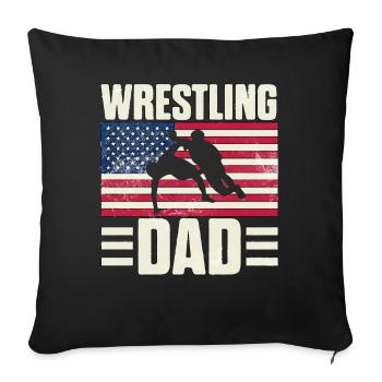 Papa lutteur - Housse de coussin décorative 45 x 45 cm - noir - Devant