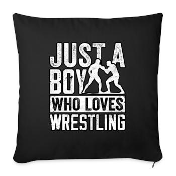 Juste un garçon qui aime la lutte - Housse de coussin décorative 45 x 45 cm - noir - Devant