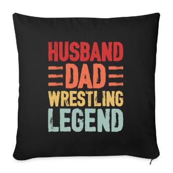 Mari Papa Légende De La Lutte - Housse de coussin décorative 45 x 45 cm - noir - Devant