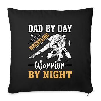 Jour après jour Guerrier de lutte la nuit - Housse de coussin décorative 45 x 45 cm - noir - Devant