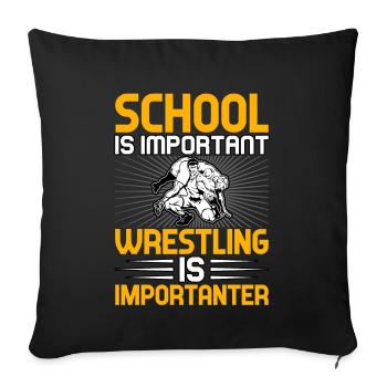 L’école est importante, mais la lutte l’est encore plus - Housse de coussin décorative 45 x 45 cm - noir - Devant