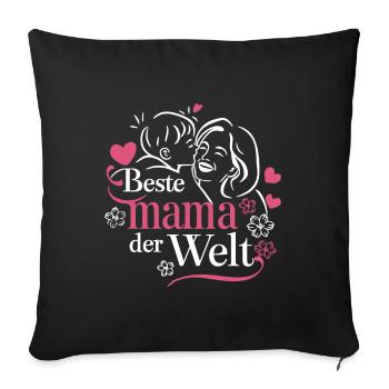 all the best mom in the world - Sofa pillowcase 17,3'' x 17,3'' (45 x 45 cm) - black - Front
