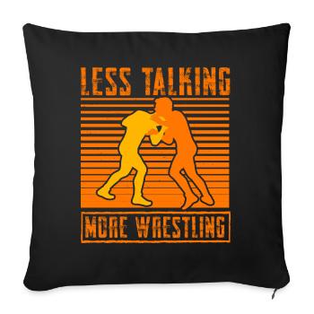 Moins de paroles, plus de lutte - Housse de coussin décorative 45 x 45 cm - noir - Devant