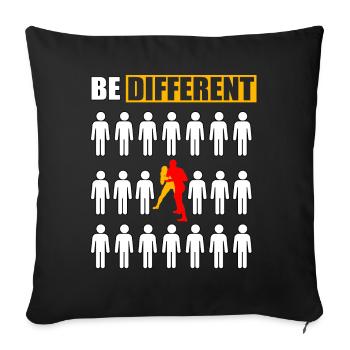 La lutte, c’est différent - Housse de coussin décorative 45 x 45 cm - noir - Devant