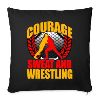 Courage, sueur et lutte - Housse de coussin décorative 45 x 45 cm - noir - Devant