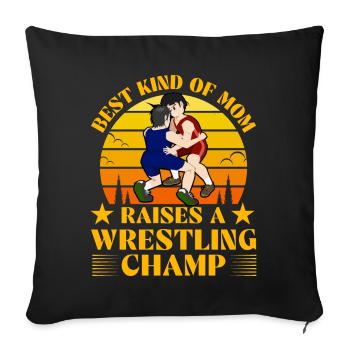 Le meilleur genre de maman élève un champion de lutte - Housse de coussin décorative 45 x 45 cm - noir - Devant