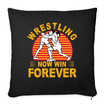 Wrestling Now gagne pour toujours - Housse de coussin décorative 45 x 45 cm - noir - Devant
