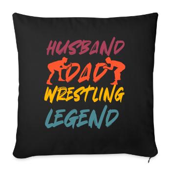 Mari Papa Légende De La Lutte - Housse de coussin décorative 45 x 45 cm - noir - Devant