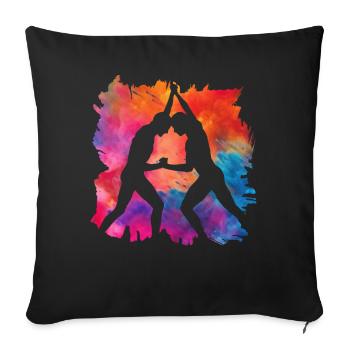 Lutte - Housse de coussin décorative 45 x 45 cm - noir - Devant