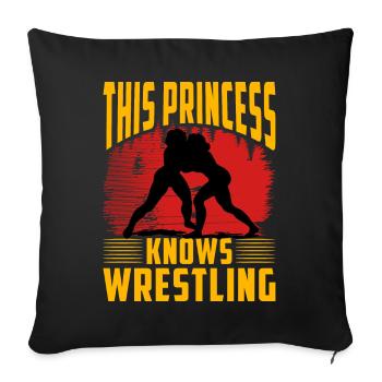 Cette princesse connaît la lutte - Housse de coussin décorative 45 x 45 cm - noir - Devant