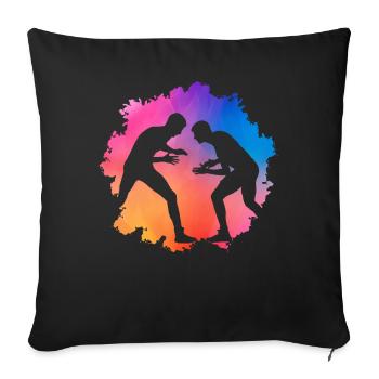 Lutte - Housse de coussin décorative 45 x 45 cm - noir - Devant