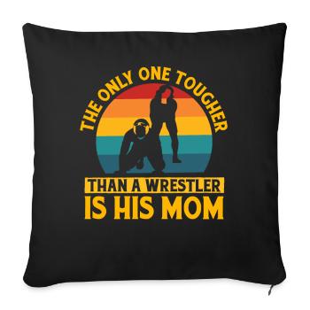 Le seul plus dur qu’un lutteur est sa mère - Housse de coussin décorative 45 x 45 cm - noir - Devant