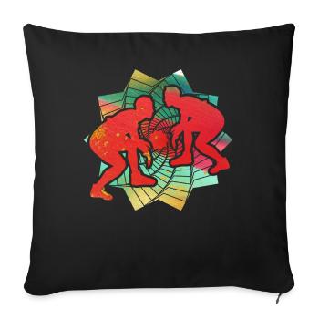 Lutte - Housse de coussin décorative 45 x 45 cm - noir - Devant