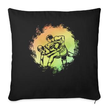 Lutte - Housse de coussin décorative 45 x 45 cm - noir - Devant