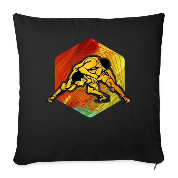 Ringen - Sofakissenbezug 45 x 45 cm - Schwarz - Vorne