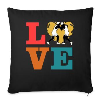 Wrestling-Liebe - Sofakissenbezug 45 x 45 cm - Schwarz - Vorne