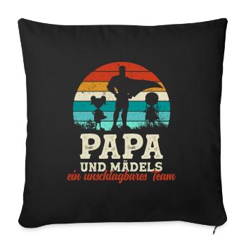 Team Super Dad and Daughters Father's Day Gift - Sofa pillowcase 17,3'' x 17,3'' (45 x 45 cm) - black - Front