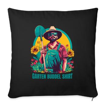 Chemise de jardin officielle Fête des pères Papa jardinier - Housse de coussin décorative 45 x 45 cm - noir - Devant