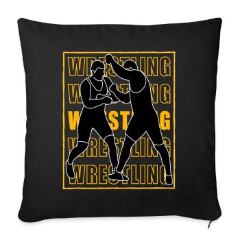 Lutte - Housse de coussin décorative 45 x 45 cm - noir - Devant