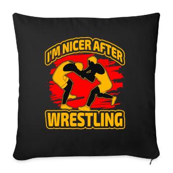 I'm nicer after Wrestling - Sofakissenbezug 45 x 45 cm - Schwarz - Vorne