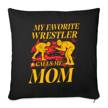 Mon lutteur préféré m’appelle maman - Housse de coussin décorative 45 x 45 cm - noir - Devant