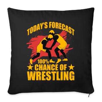 Les prévisions d’aujourd’hui 100% de chances de lutte - Housse de coussin décorative 45 x 45 cm - noir - Devant