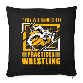 Mon oncle préféré pratique la lutte - Housse de coussin décorative 45 x 45 cm - noir - Devant