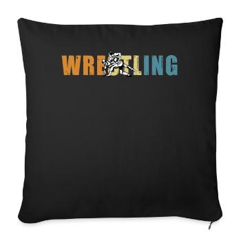 Wrestling - Sofa pillowcase 17,3'' x 17,3'' (45 x 45 cm) - black - Front