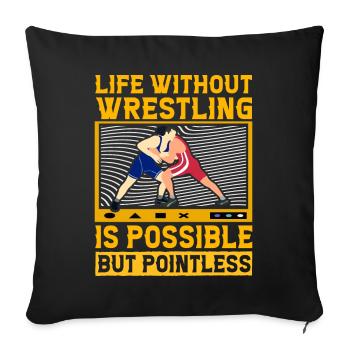 La vie sans lutte est possible mais inutile - Housse de coussin décorative 45 x 45 cm - noir - Devant