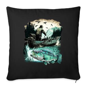 Poisson bar - Housse de coussin décorative 45 x 45 cm - noir - Devant
