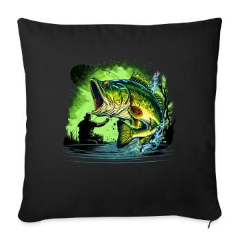 Poisson bar - Housse de coussin décorative 45 x 45 cm - noir - Devant