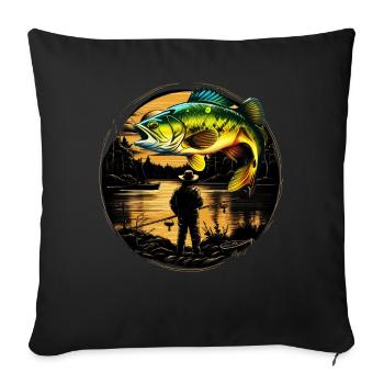 Poisson bar - Housse de coussin décorative 45 x 45 cm - noir - Devant