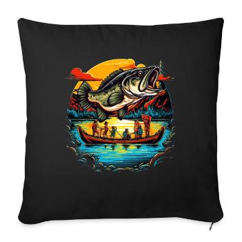Poisson bar - Housse de coussin décorative 45 x 45 cm - noir - Devant