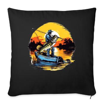 Poisson bar - Housse de coussin décorative 45 x 45 cm - noir - Devant